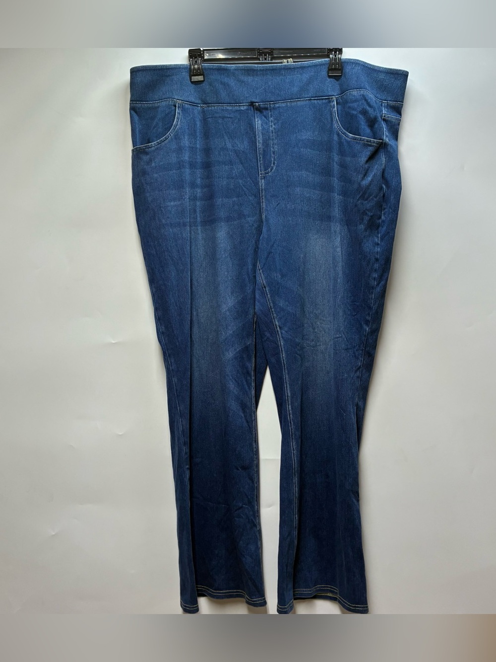 Halara Plus Size 3X Dark Stretch Denim Blue Jeans Wide Leg Pull On Cotton